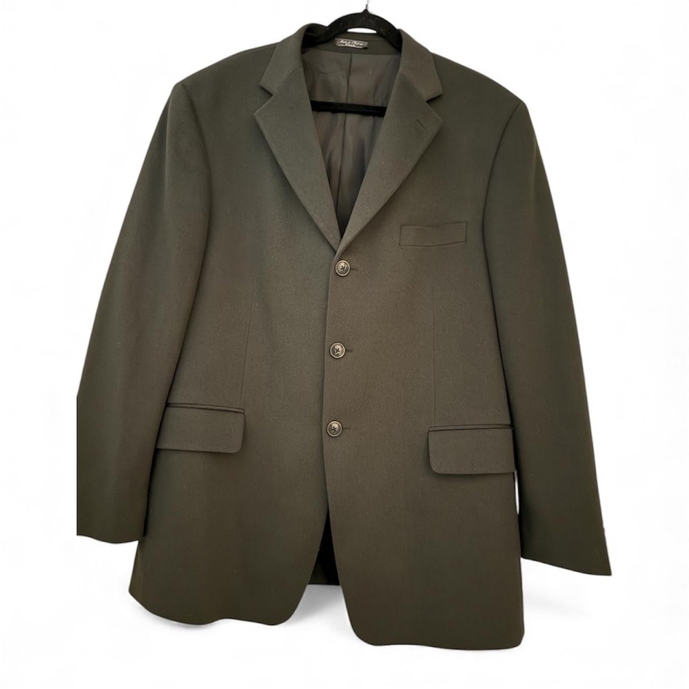 Arnold Brant 100% Cashmere Blazer 44R Mens Dark Olive Green Sport Coat‎